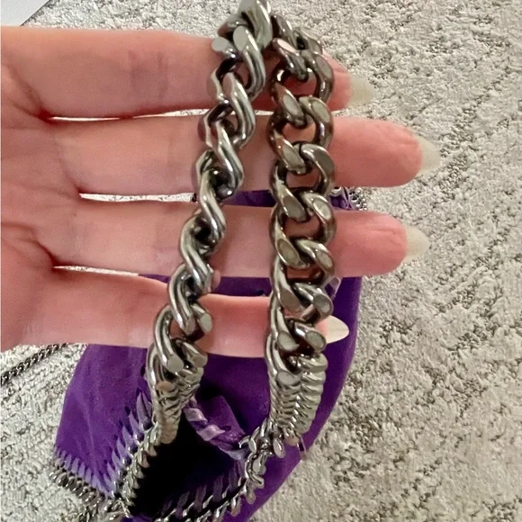 ❌SOLD❌ Stella McCartney Purple Chain-Trimmed Women's Bag EUC - Picture 5 of 9